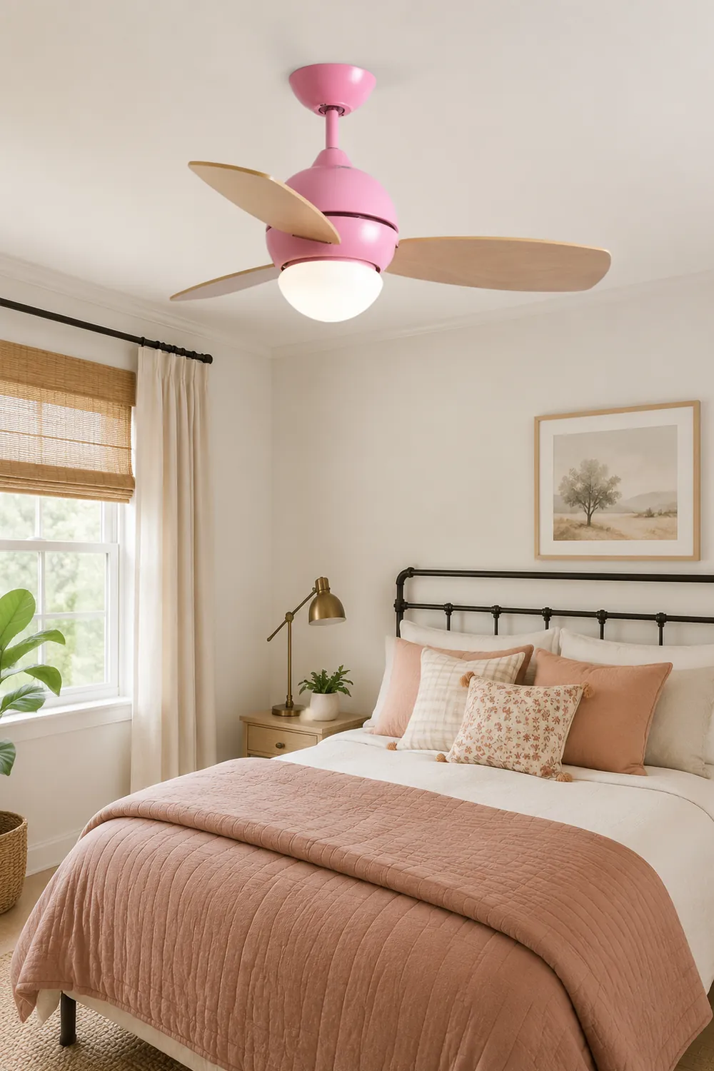 Morandi Colorful 3-Blade Ceiling Fan with Light, 6 Color, DIA 36.2'' - Lumpaz