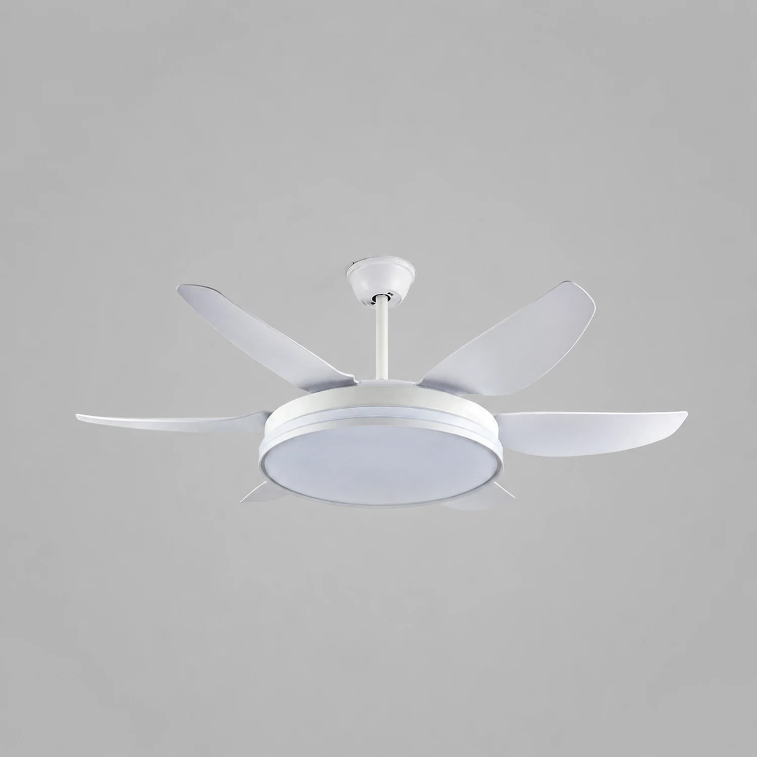 Haydn 6-Blade DC Ceiling Fan with Light, Black & White, 51'' - Lumpaz