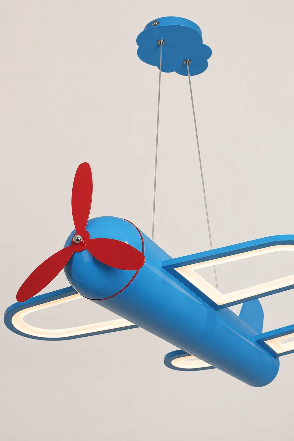 Minori Decorative Airplane Metal Pendant Light, Yellow/Blue, Children's Room - Lumpaz