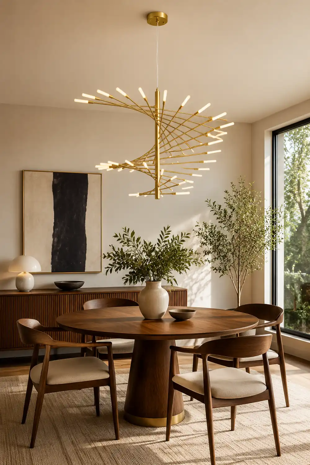 Lowry Modern Chandelier Black/Gold Metal/Acrylic Living Room - Lumpaz