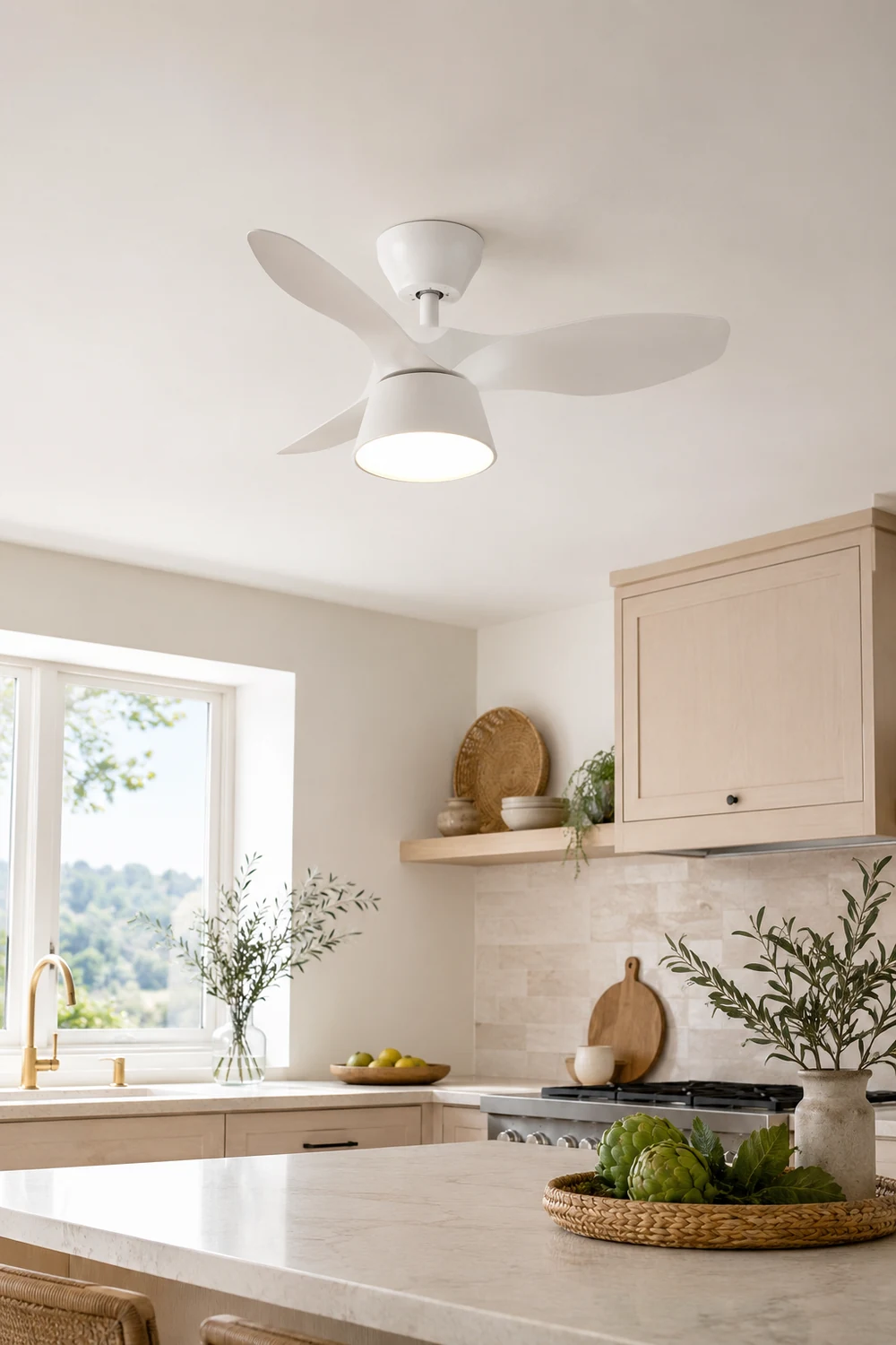 Walters Ceiling Fan with Light, 3 Color, L 33" - Lumpaz