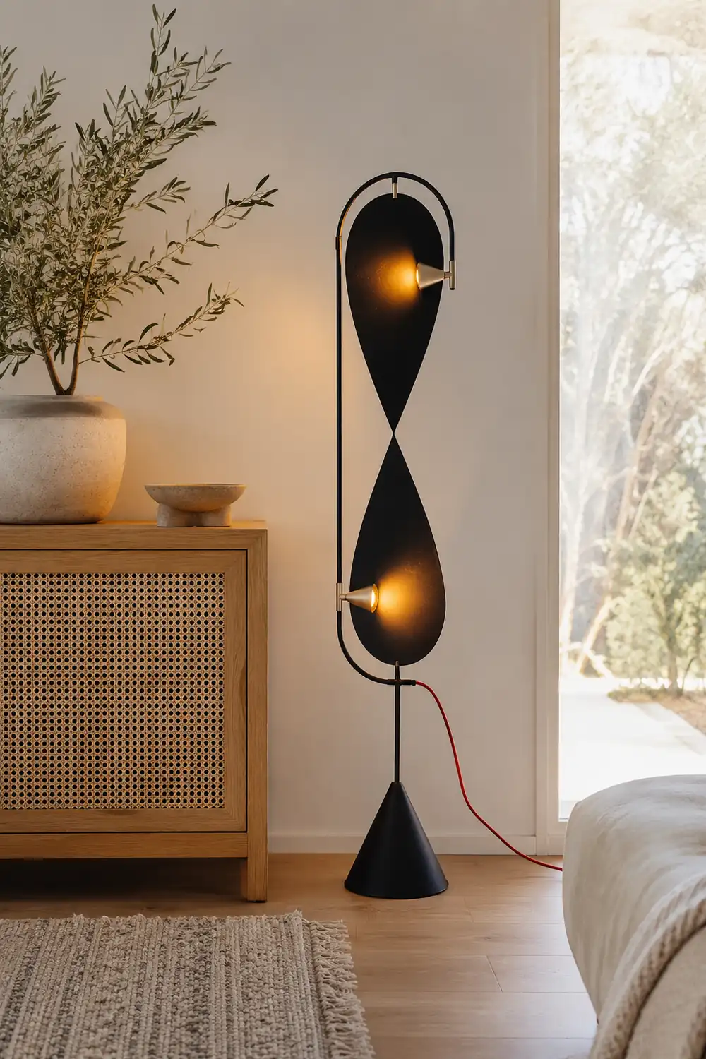 Salgado Modern Minimalist Geometric Metal Floor Lamp, Black - Lumpaz