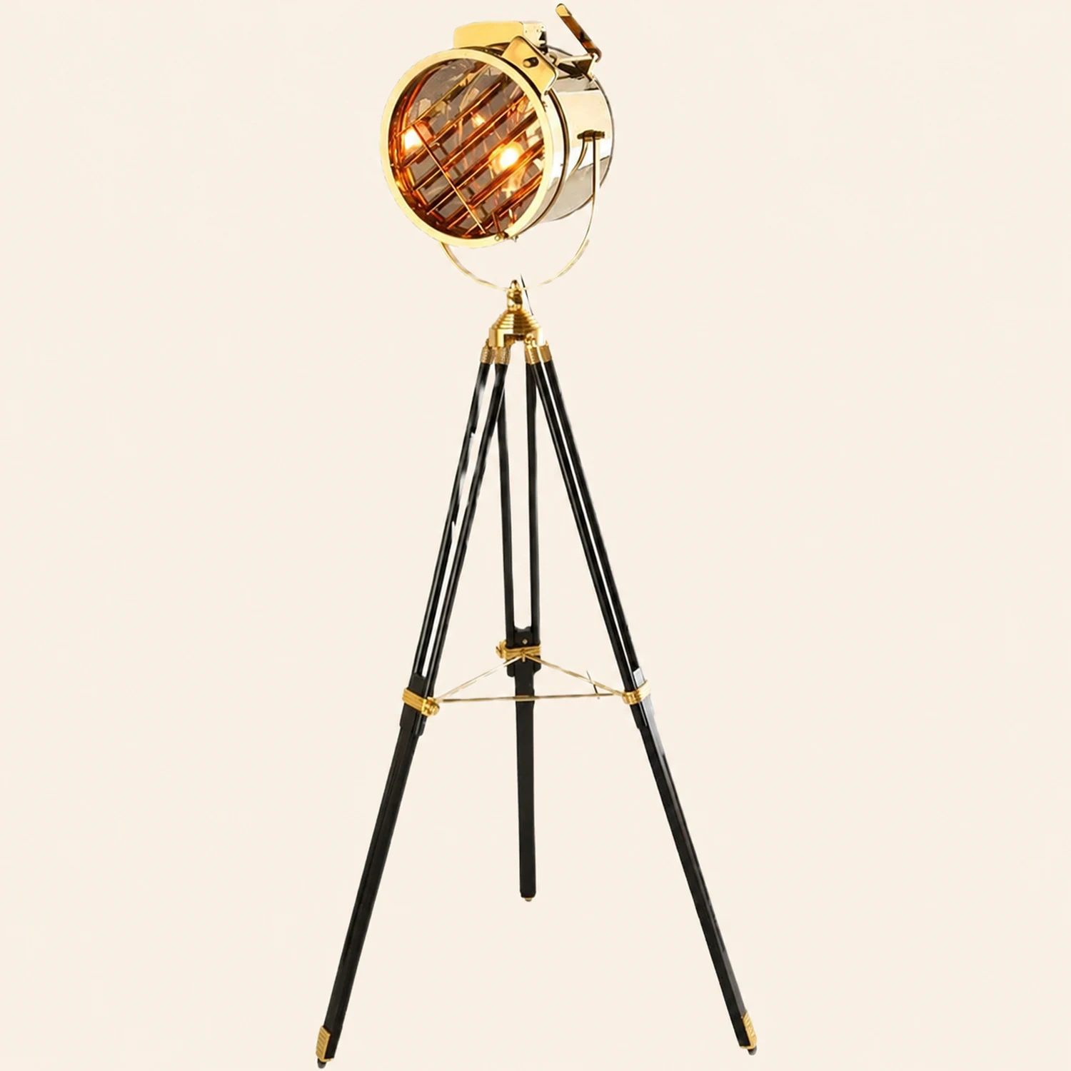 Salgado Retro Tripod Metal Floor Lamp, Silver, Bedroom/Study - Lumpaz