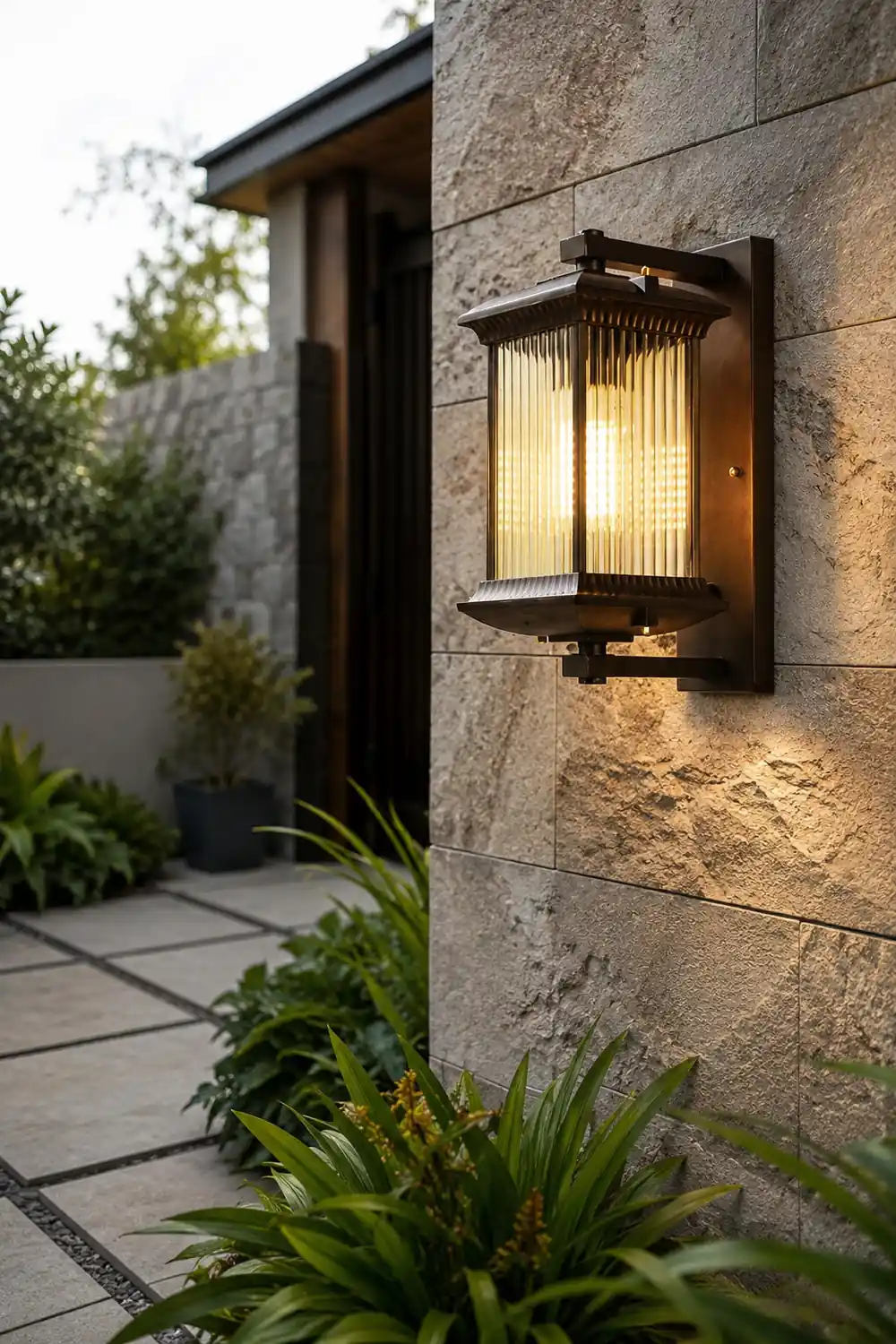 Outdoor Waterproof Creative Glass Shade Brown Retro Exterior Wall Lights - Lumpaz