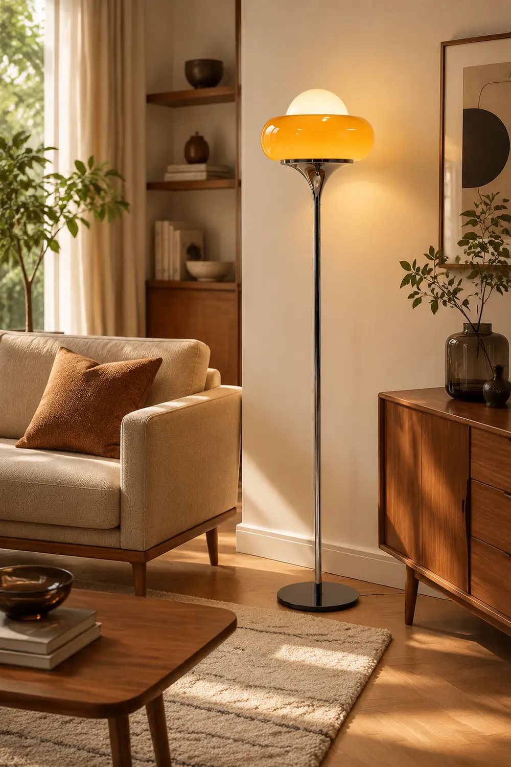 Morandi Modern Stained Glass Tall Floor Lamp Living Room - Lumpaz