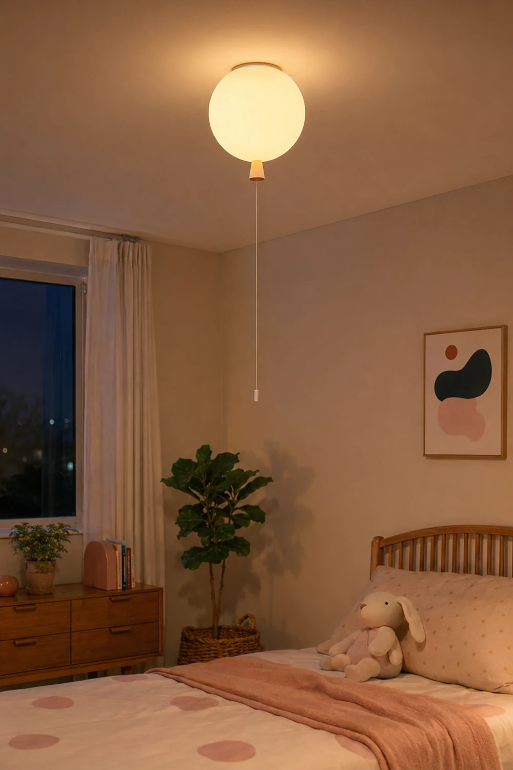 Fateh Frosted Balloon Flush Mount Ceiling Light for Children's Room - Lumpaz