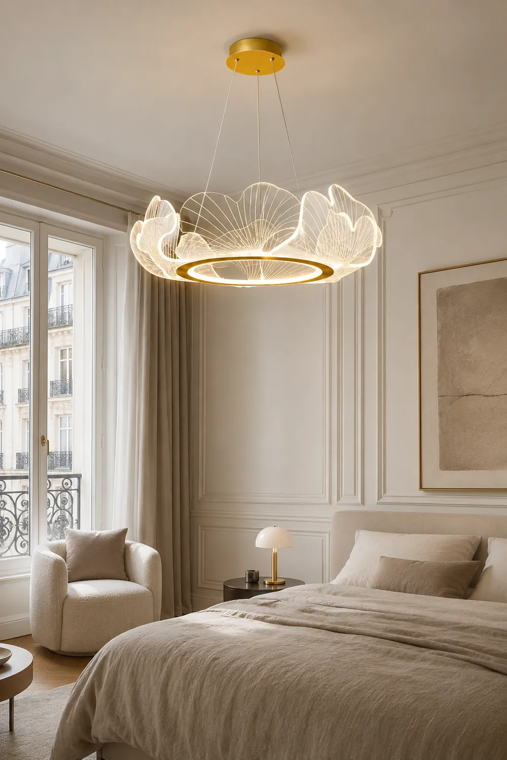 Marilyn Modern Blown Pendant Light, Metal/Acrylic, Living Room/Hall - Lumpaz