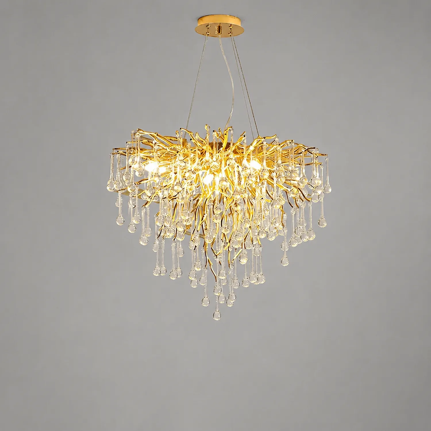 Colon Pendant Light Tassel Luxury, Metal/Crystal, Gold, Bedroom - Lumpaz