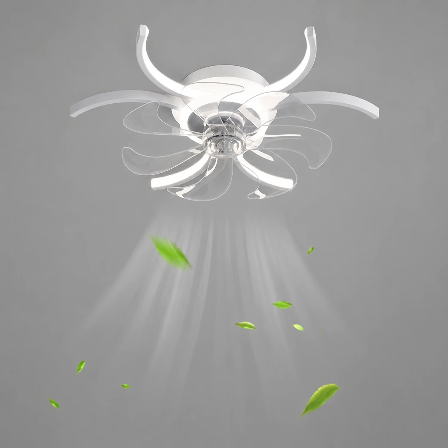 Lacey Ceiling Fan with Light, 4 Style, L 21" Living Room - Lumpaz