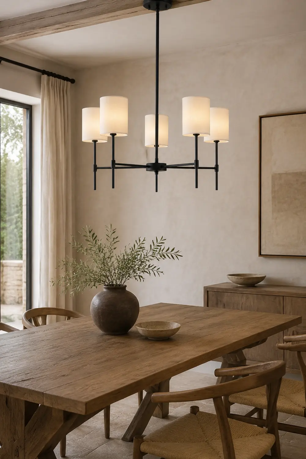 Silva Modern LED Chandelier Black/Gold Metal/Fabric Bedroom/Living Room - Lumpaz