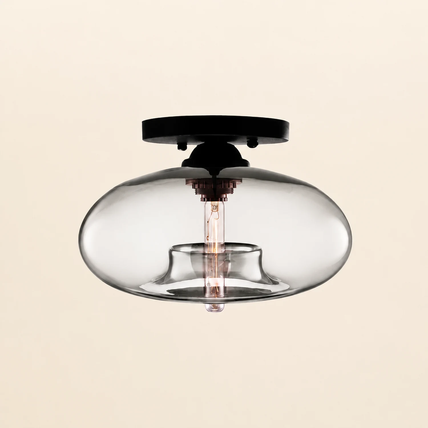 Sanna Industrial Art Deco Globe Flush Mount Ceiling Light Living Room - Lumpaz
