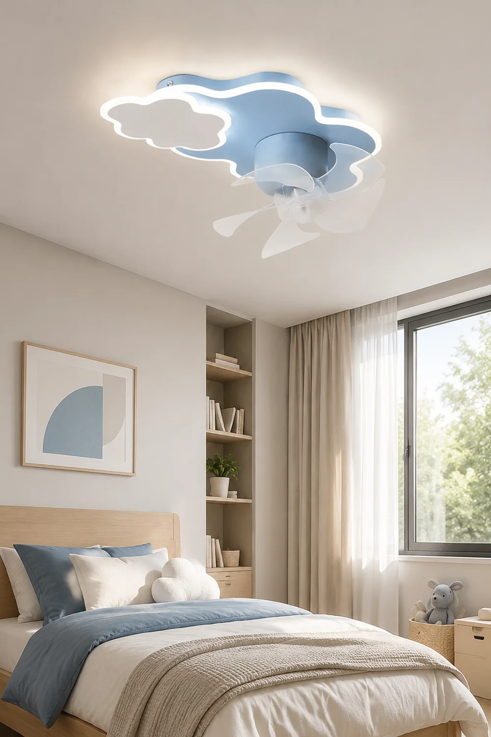 Minori Cloud Ceiling Fan with Light, 3 Color, 23"/21.5'' - Lumpaz