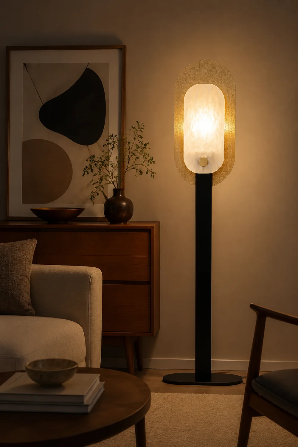 Cooley Nordic LED Floor Lamp, Metal&Marble - Lumpaz