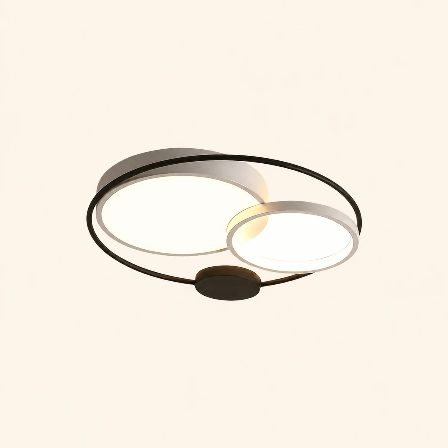 Lacey Modern Circular LED Flush Mount Ceiling Light, Black&White - Lumpaz
