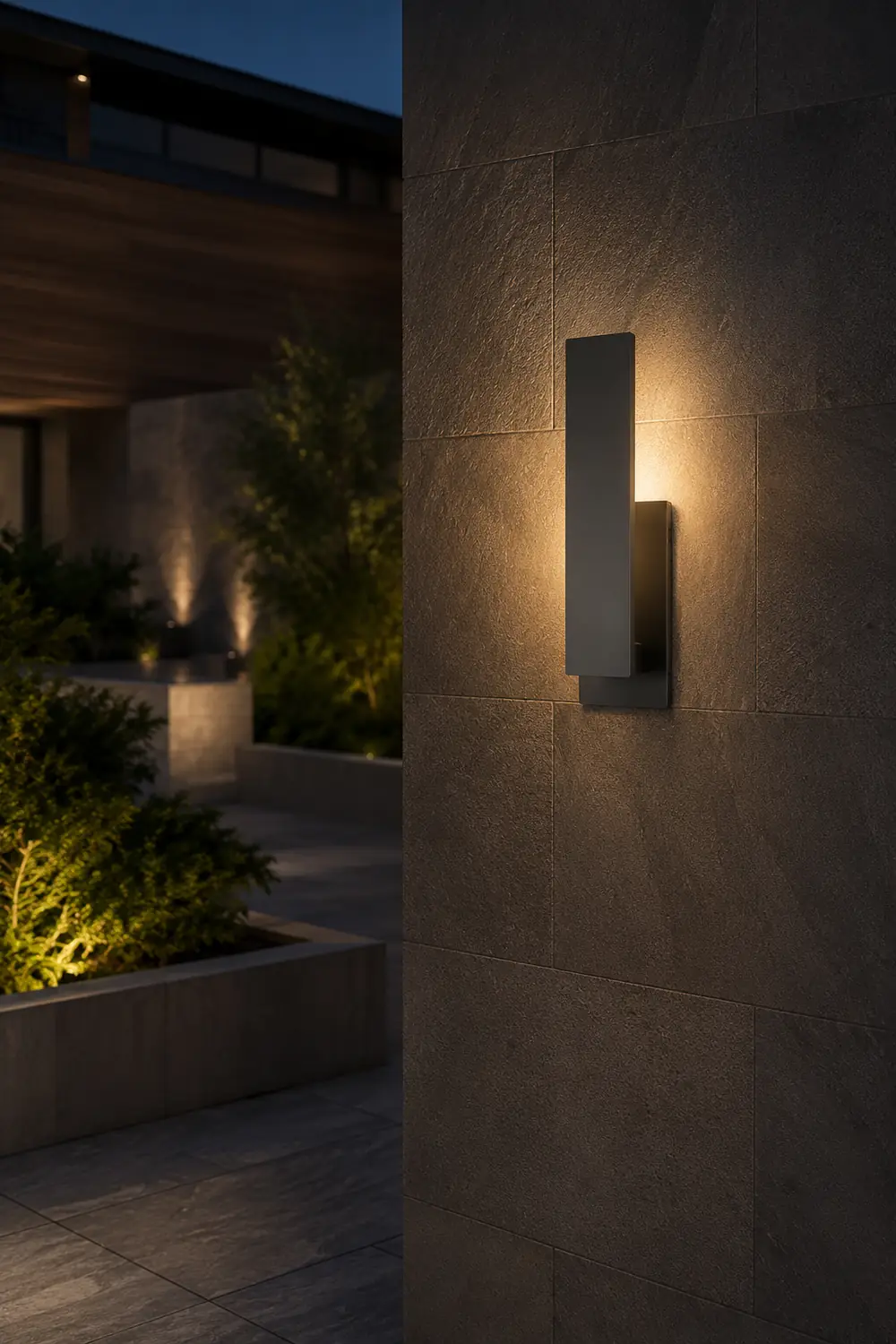 Waterproof Minimalist Aluminum LED Black Modern Outdoor Wall Light - Lumpaz