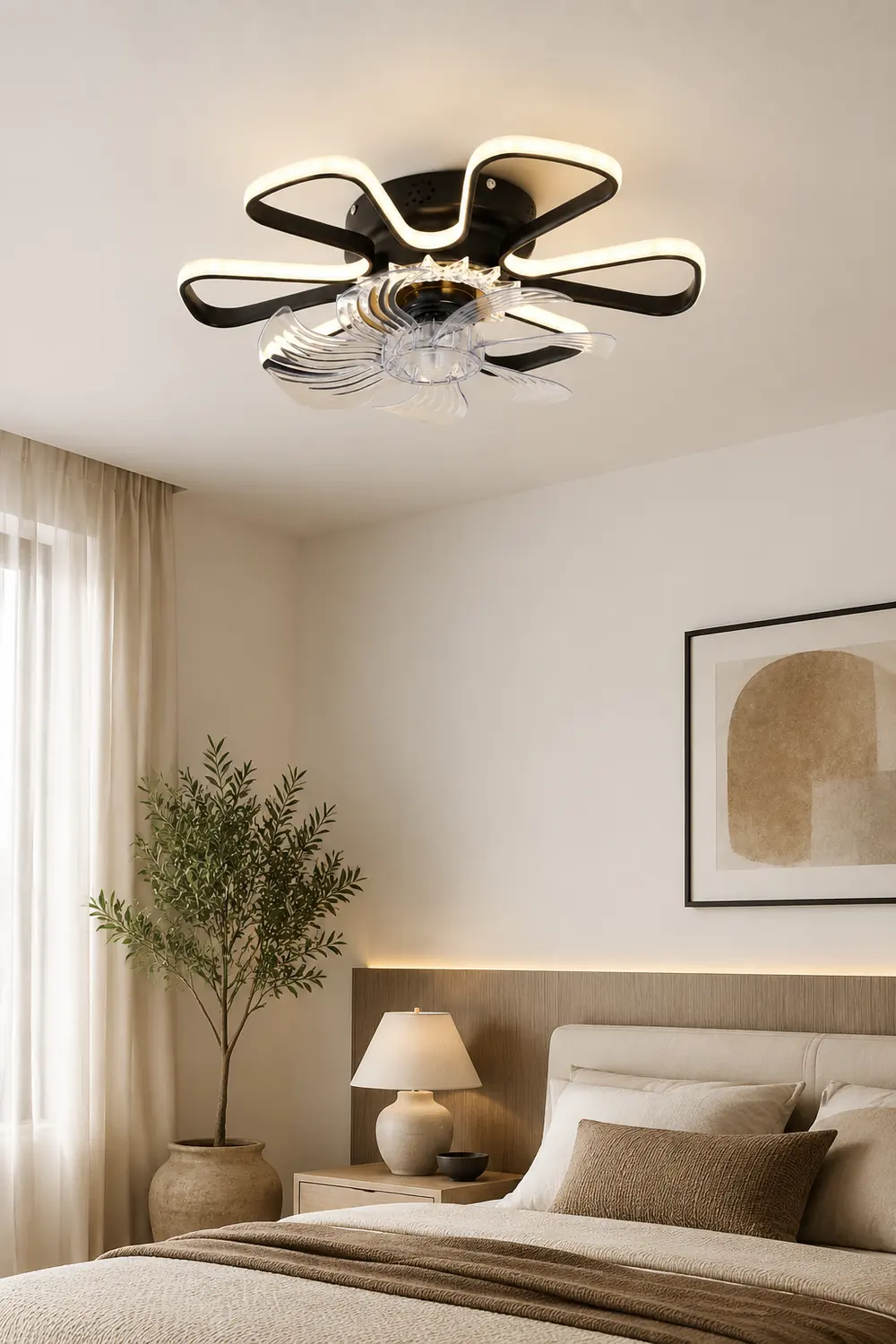 Hana Ceiling Fan with Light, 3 Color, DIA 20" - Lumpaz