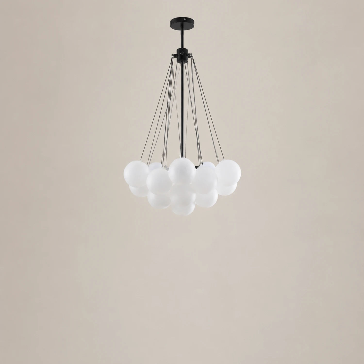 Valentina Glass Globe Pendant Light Bubble, Gold/Black - Lumpaz