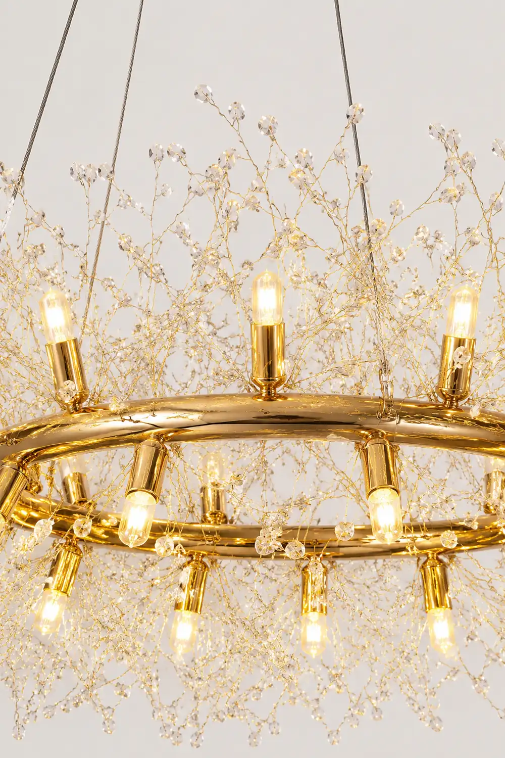 Lili Modern Dandelion LED Pendant Light Gold Metal/Crystal Bedroom/Living Room - Lumpaz