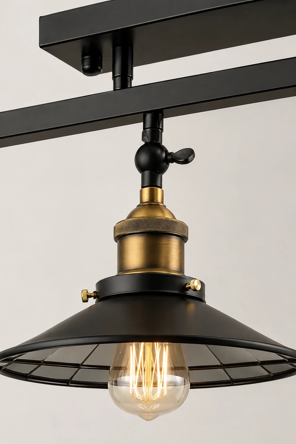 Cooley Retro Metal LED Flush Mount Ceiling Light, Black - Lumpaz
