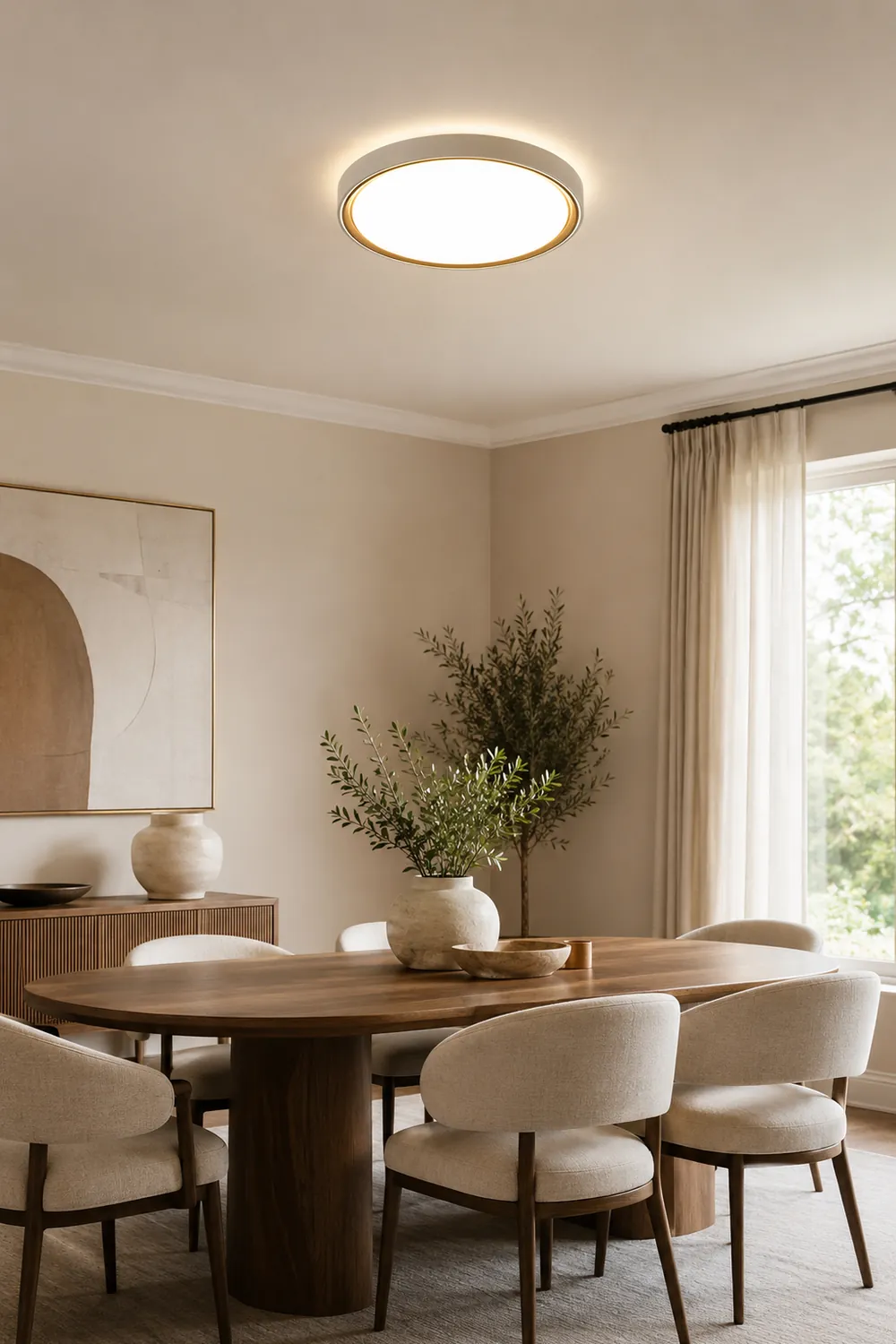 Quinn Minimalist Round/Square Metal/Acrylic Flush Mount Ceiling Light, Gold - Lumpaz