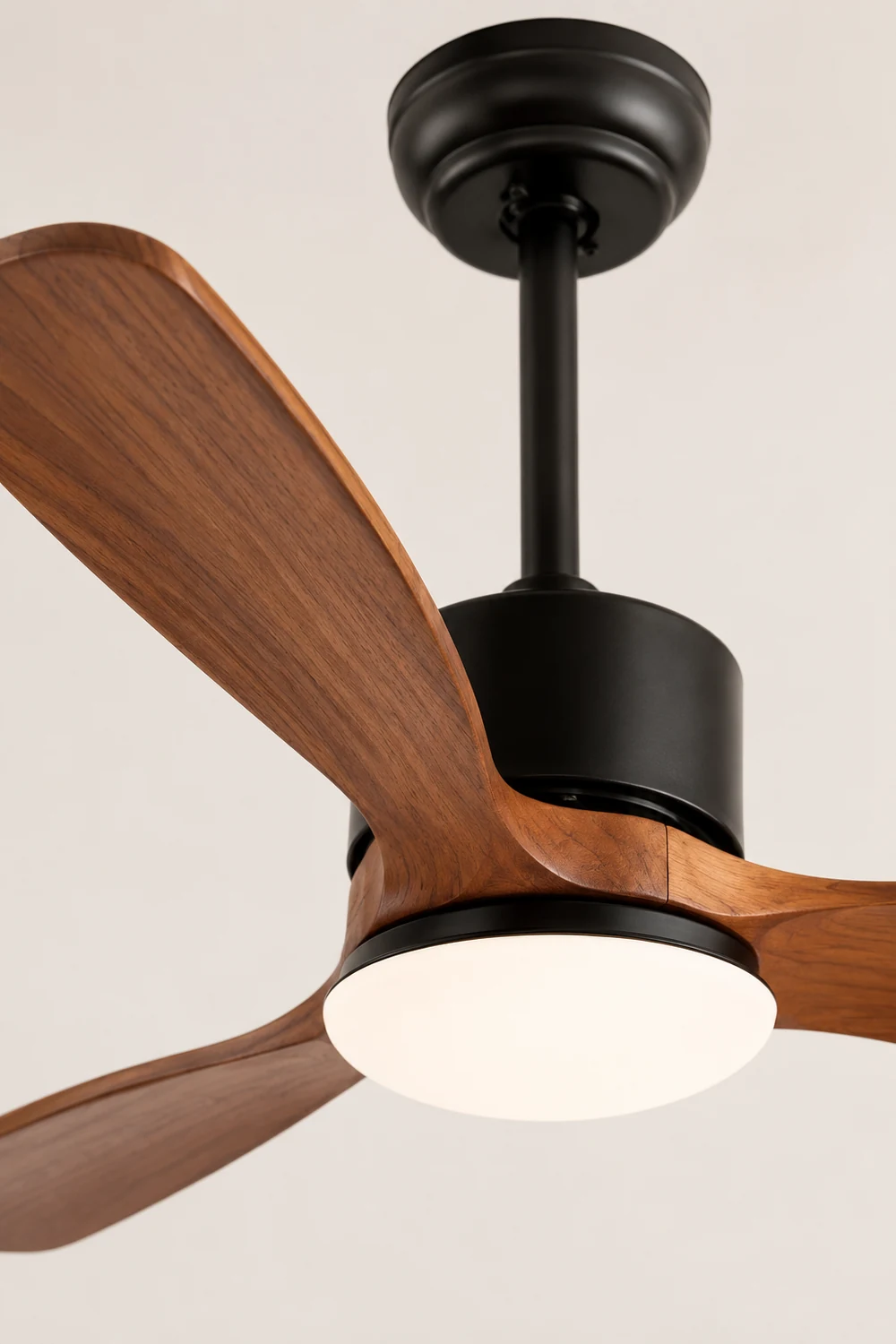 Haydn 3-Blade Modern DC Ceiling Fan, 2 Color, Metal & Wood, 52'' - Lumpaz