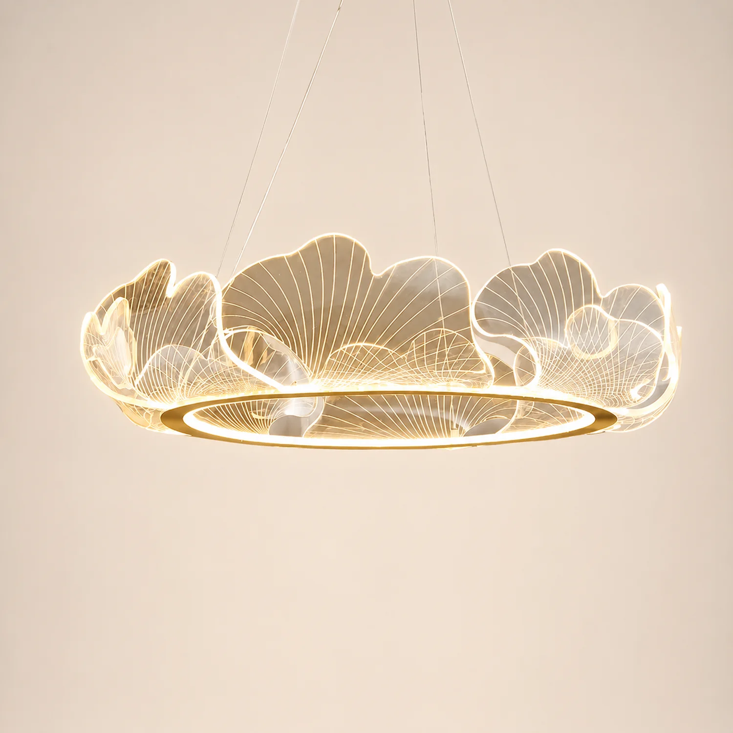 Marilyn Modern Blown Pendant Light, Metal/Acrylic, Living Room/Hall - Lumpaz