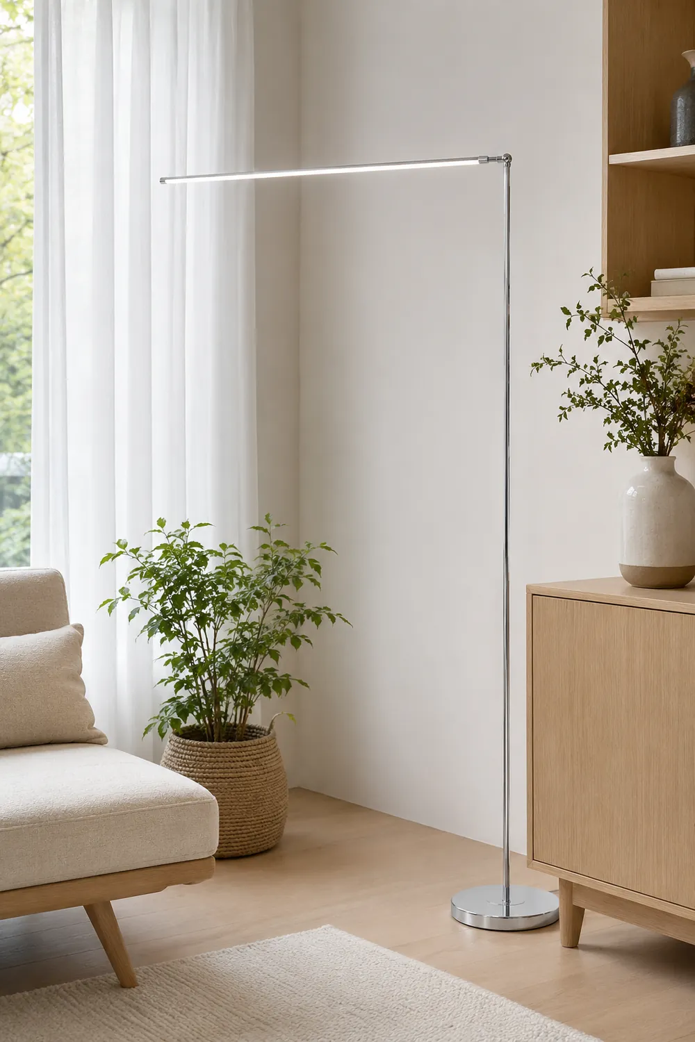 Modern Steamline Minimalist linear Floor Lamp, 2 Color - Lumpaz