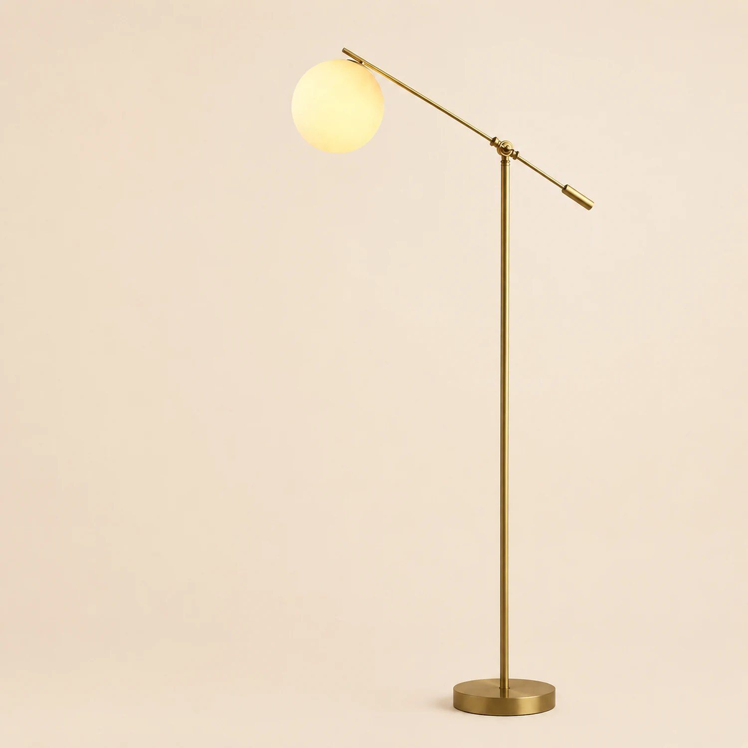 Valentina Arc Floor Lamp, Frosted Glass & Metal - Lumpaz