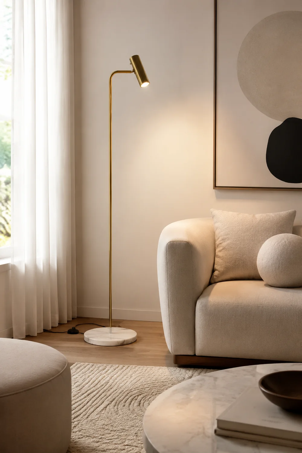 Freja Floor Lamp Vertical Modern/Minimalist, Metal, Multi-Color, Bedroom - Lumpaz