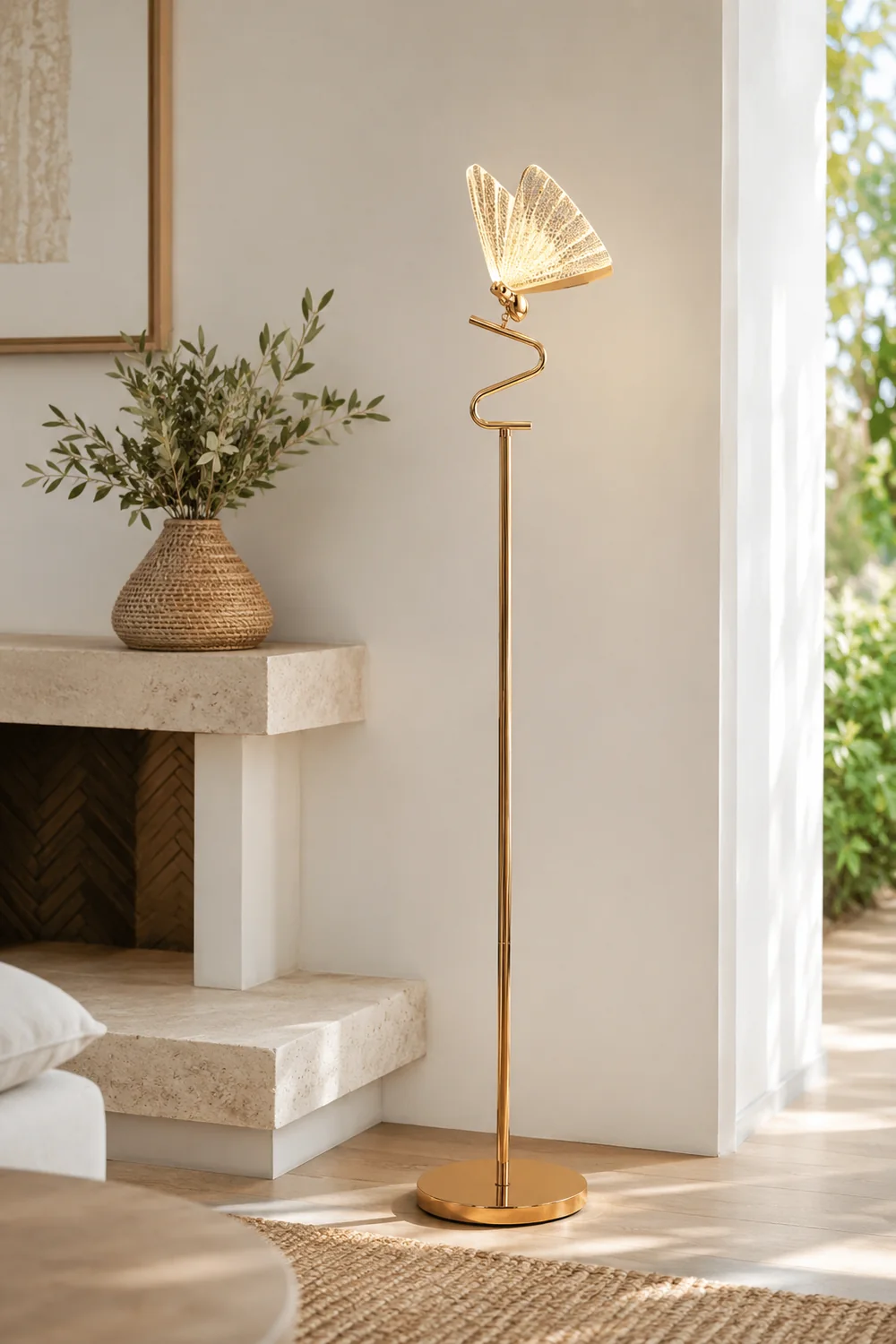 Kady Modern Butterfly Floor/Table Lamp, Living Room/Bedroom - Lumpaz