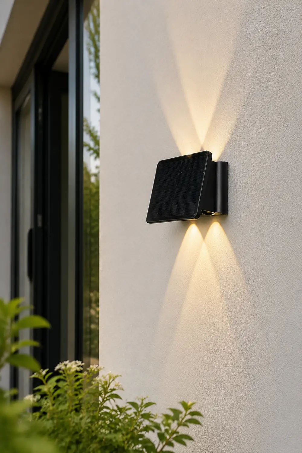 Up and Down Lighting LED Waterproof Black Modern Solar Wall Lights - Lumpaz