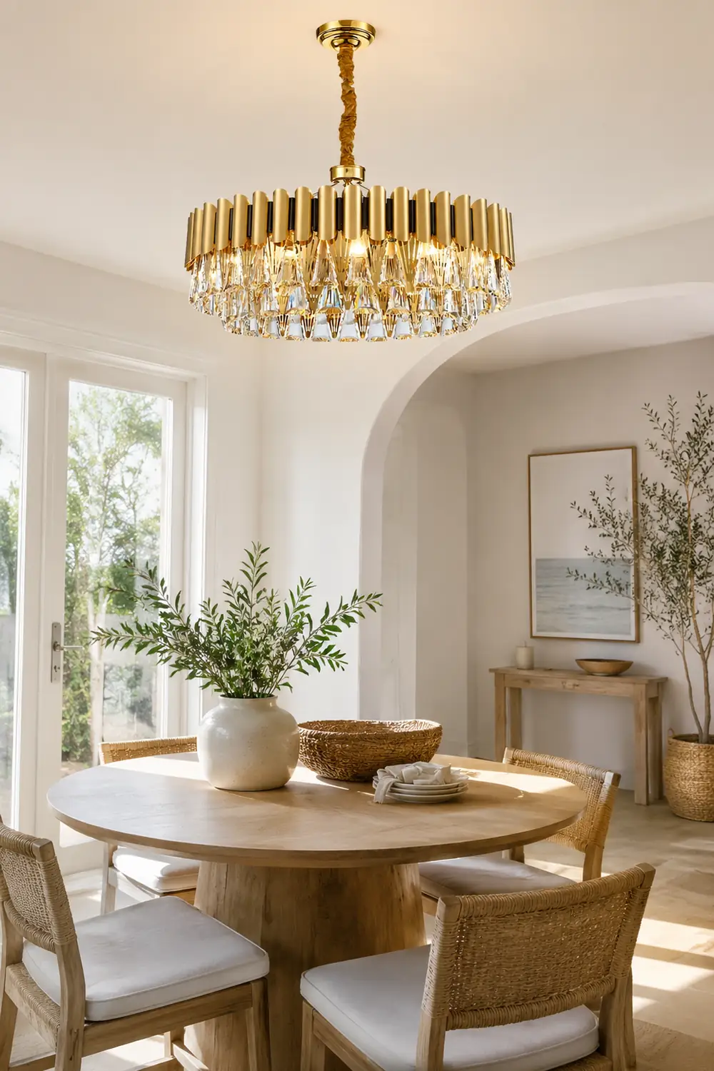 Marilyn Postmodern Nordic Round Gold Crystal Chandelier - Lumpaz