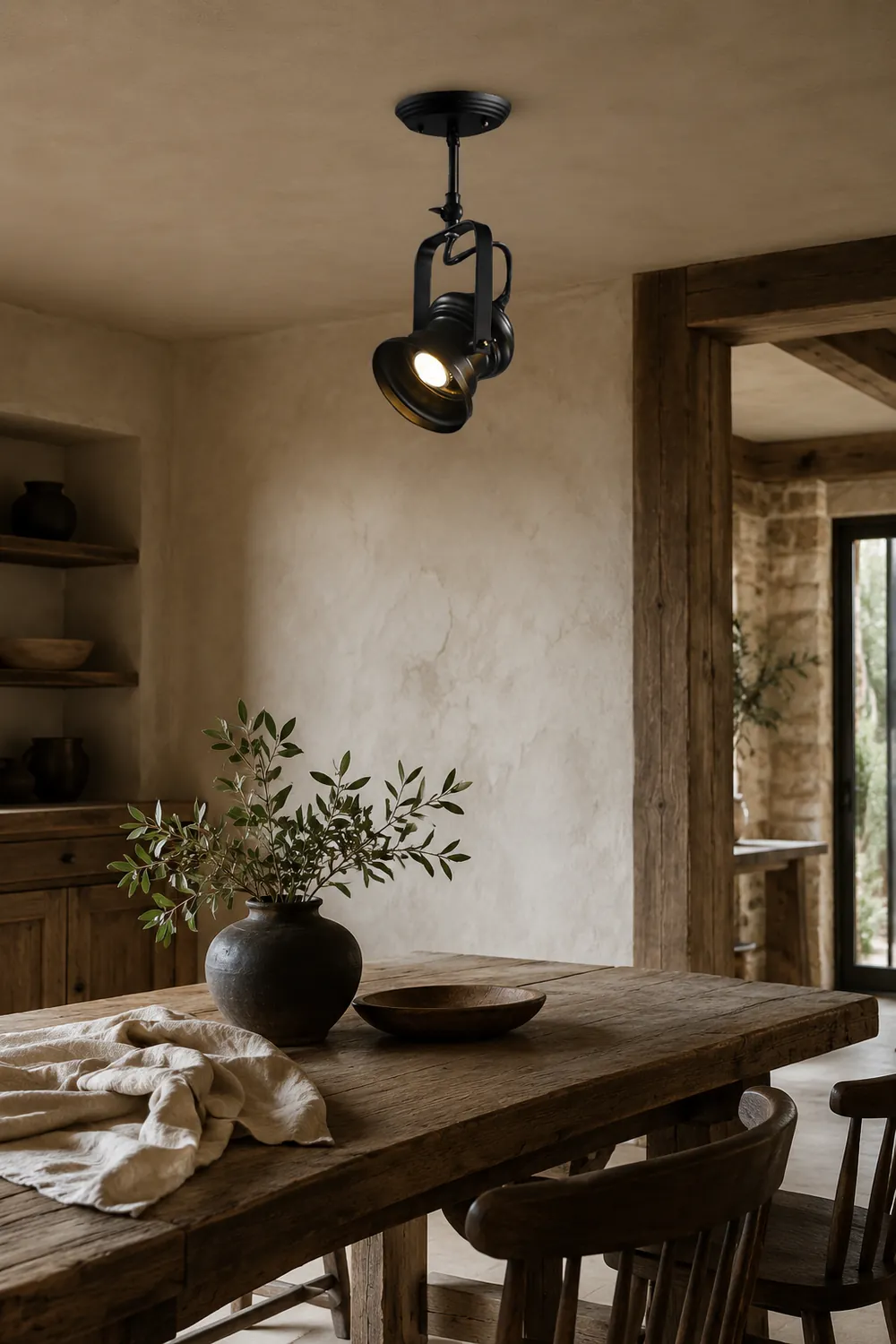 Alessio Industrial Style Rotatable Semi-Flush Mount Ceiling Light - Lumpaz