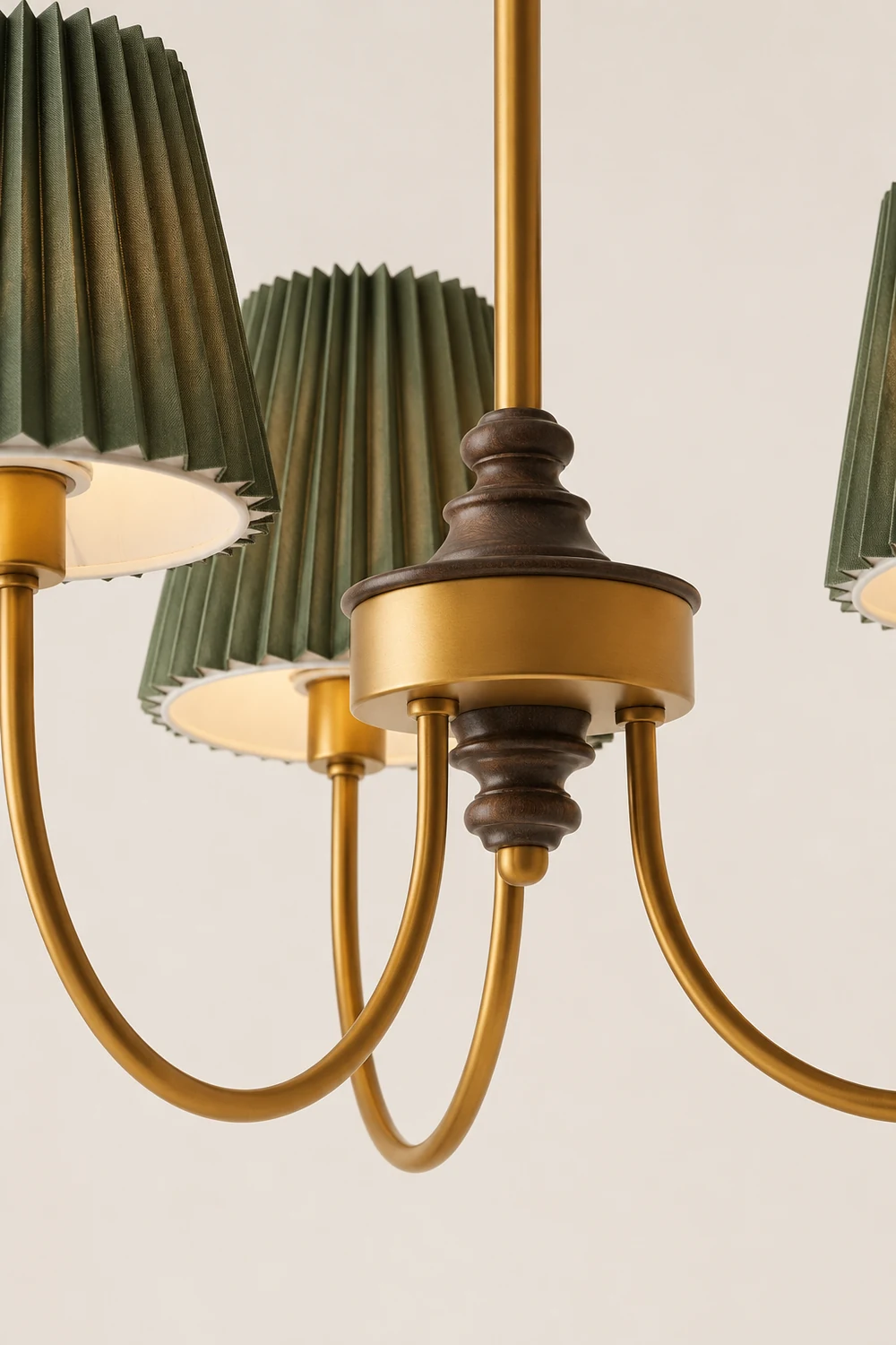 Eryn Modern Retro Metal/Fabric Chandelier, White/Green - Lumpaz
