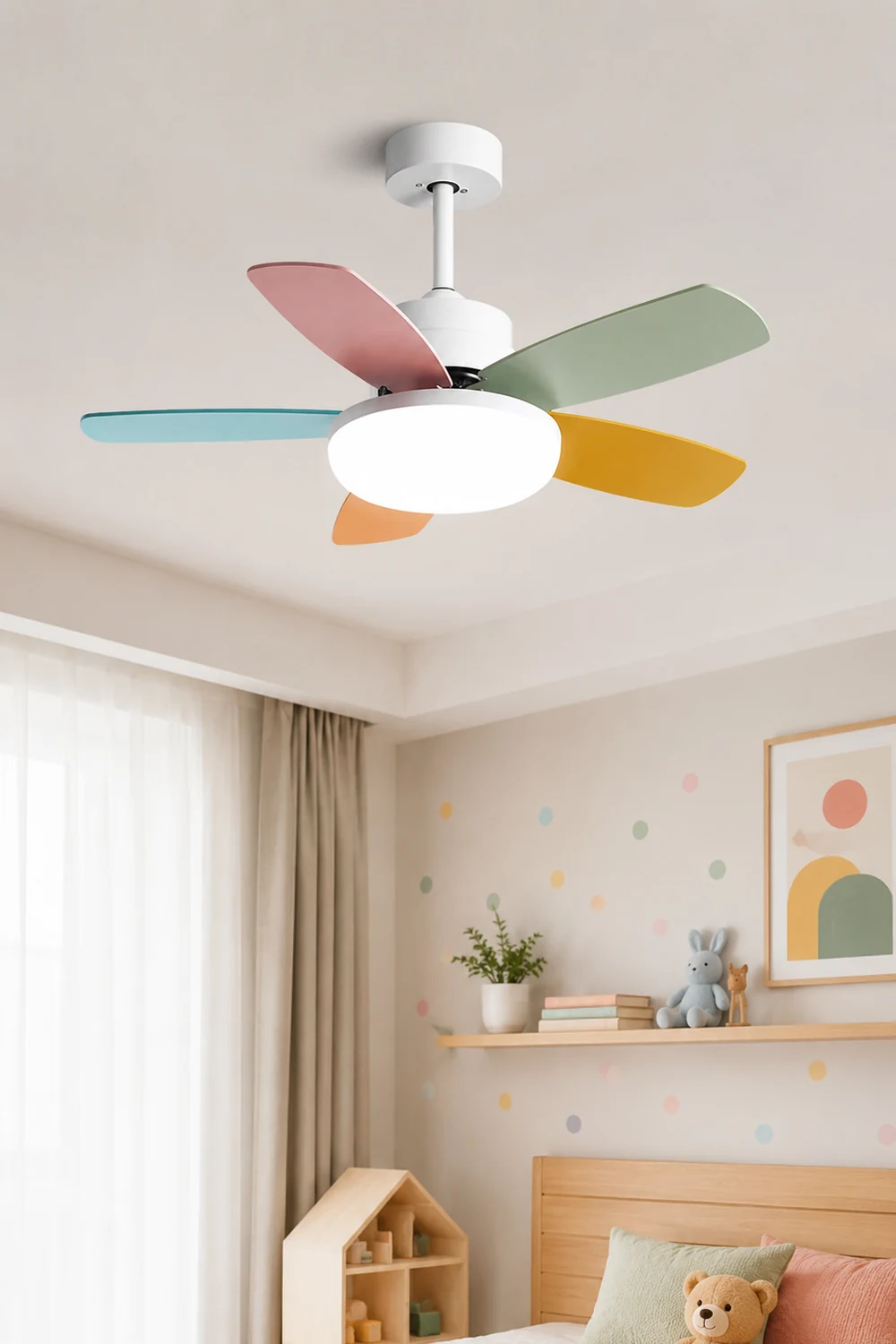 Morandi Colorful DC Ceiling Fan with Light, Summer, 42'' - Lumpaz