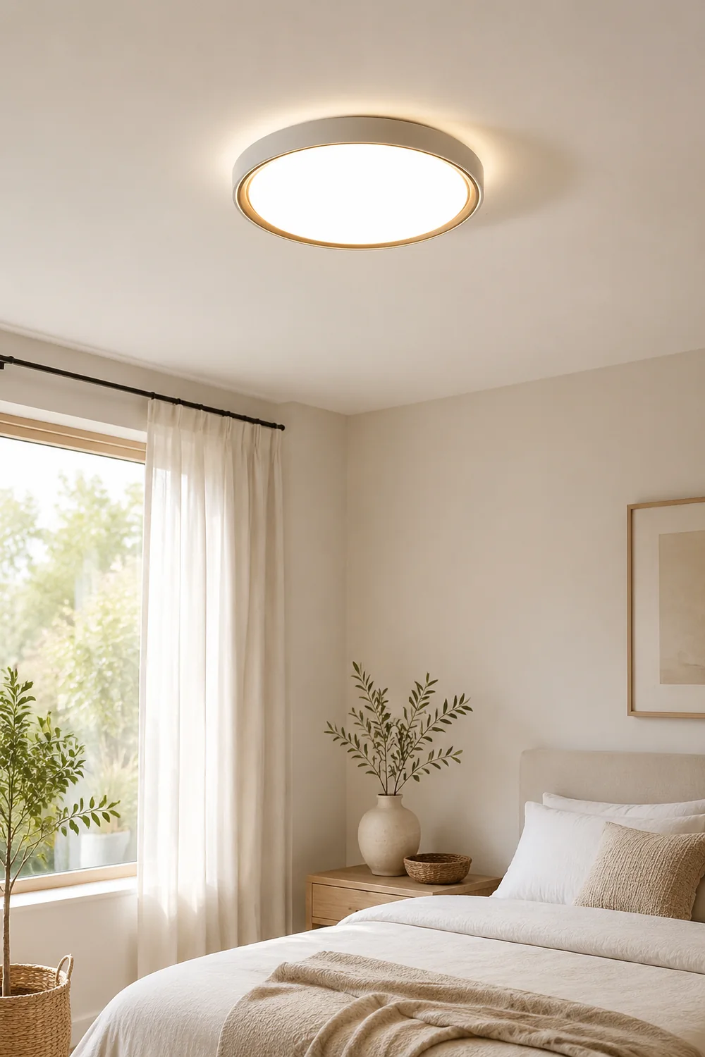 Quinn Minimalist Round/Square Metal/Acrylic Flush Mount Ceiling Light, Gold - Lumpaz