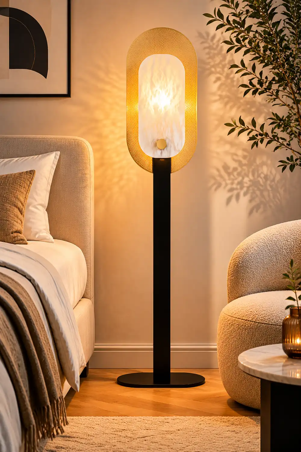 Cooley Nordic LED Floor Lamp, Metal&Marble - Lumpaz