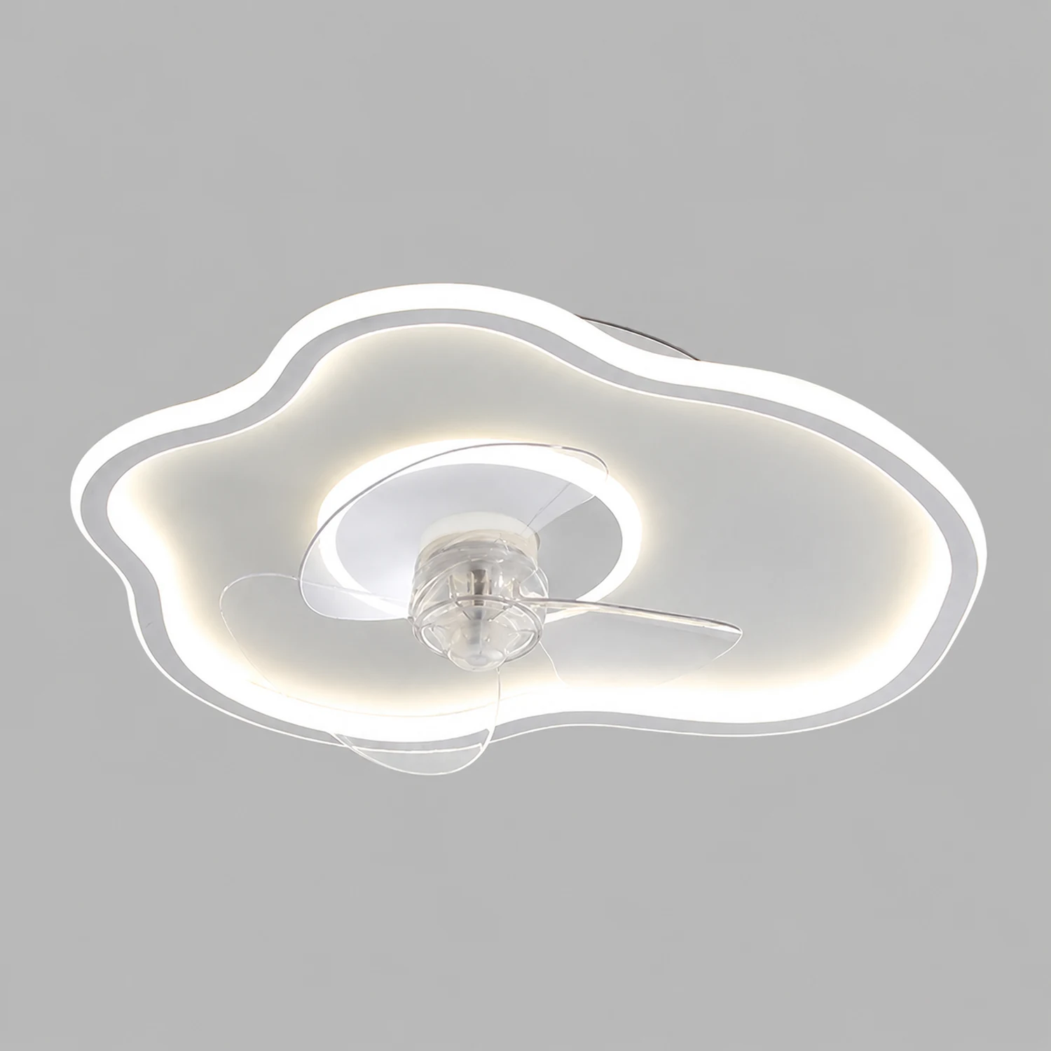 Edge White Ceiling Fan with Light, 8 Style, L 16"/18" - Lumpaz
