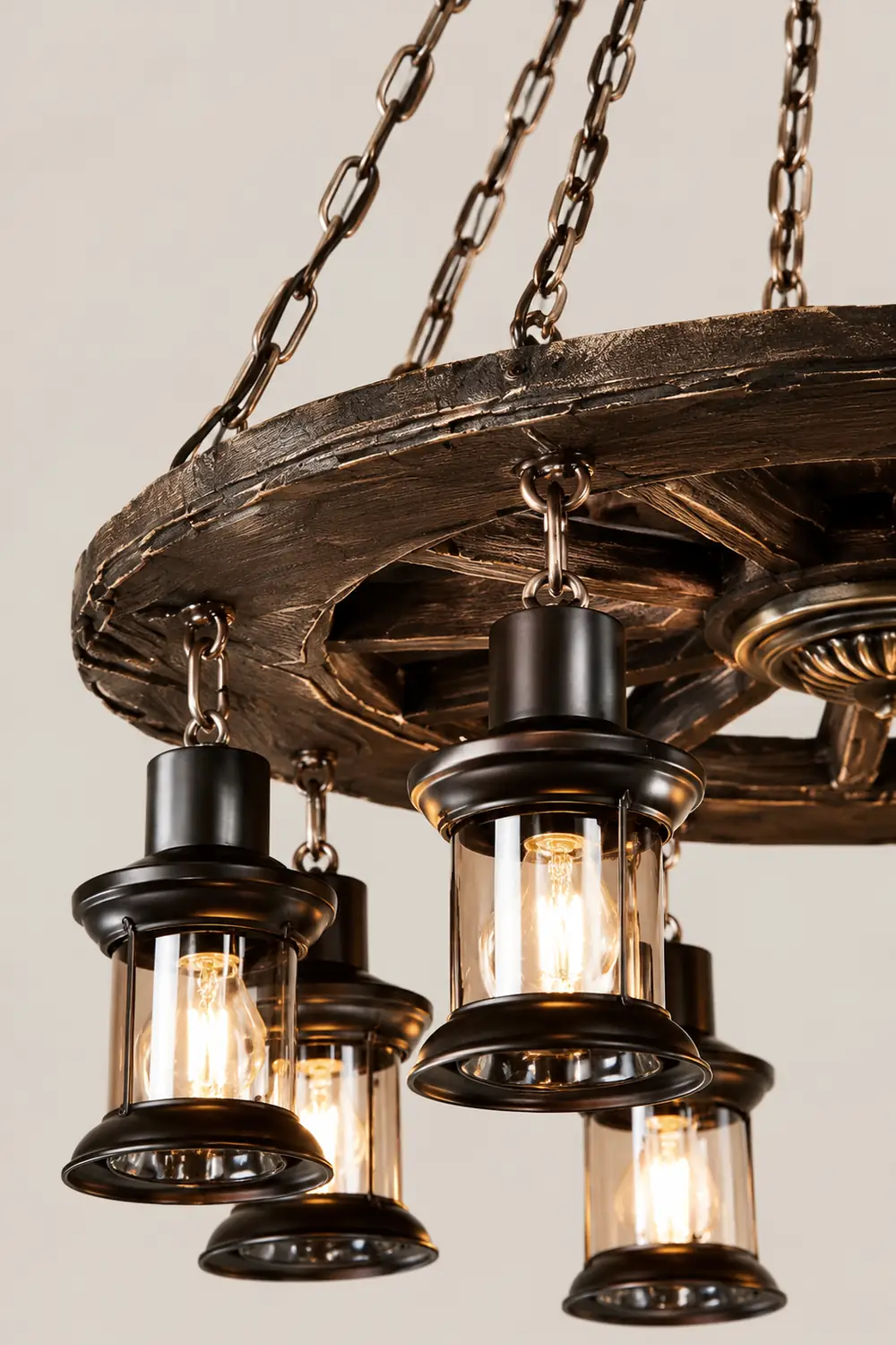 Austin Vintage Wood/Metal Pendant Light Dining Room - Lumpaz