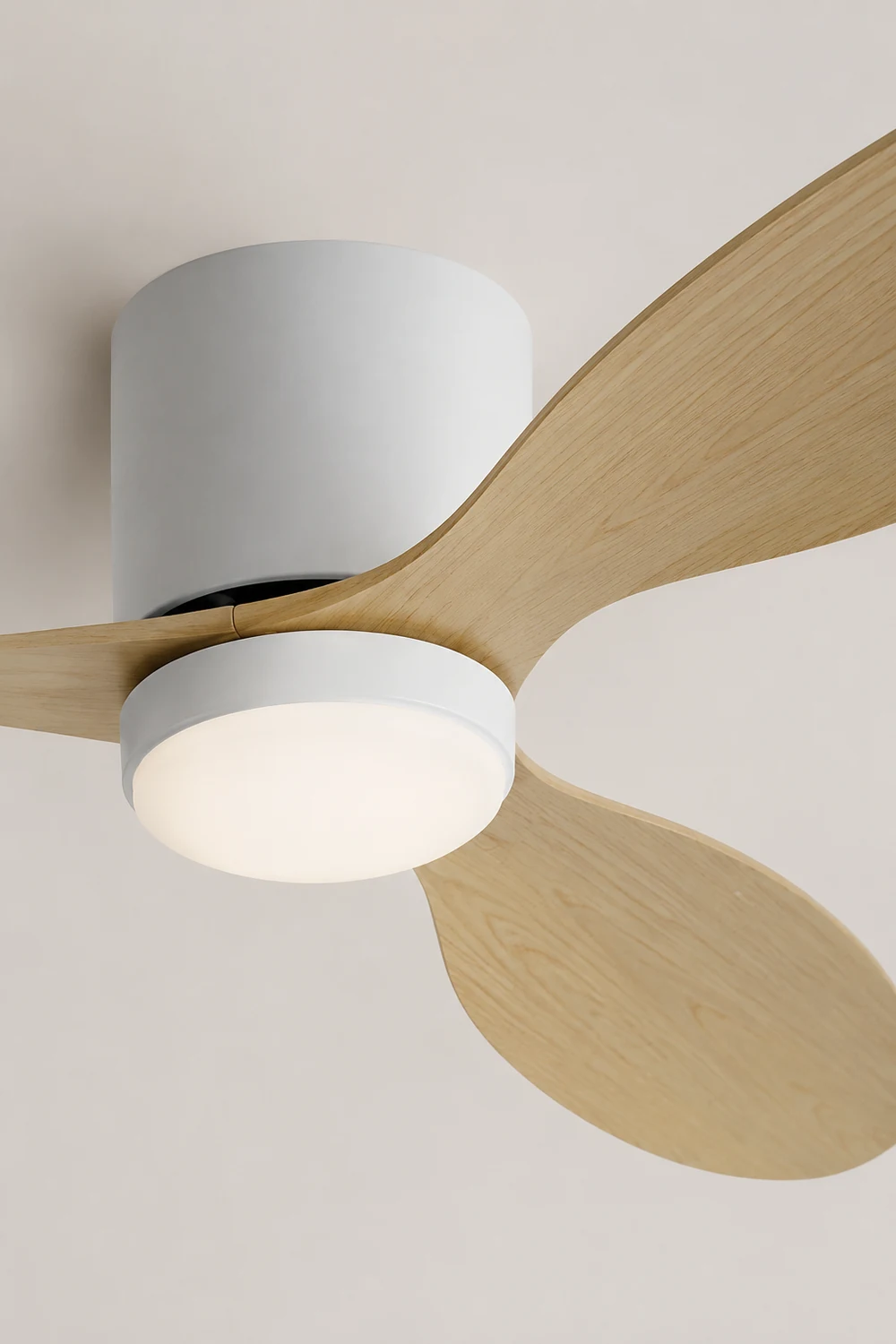 Walters Minimalist 3-Blade DC Ceiling Fan with Light, Black & White - Lumpaz