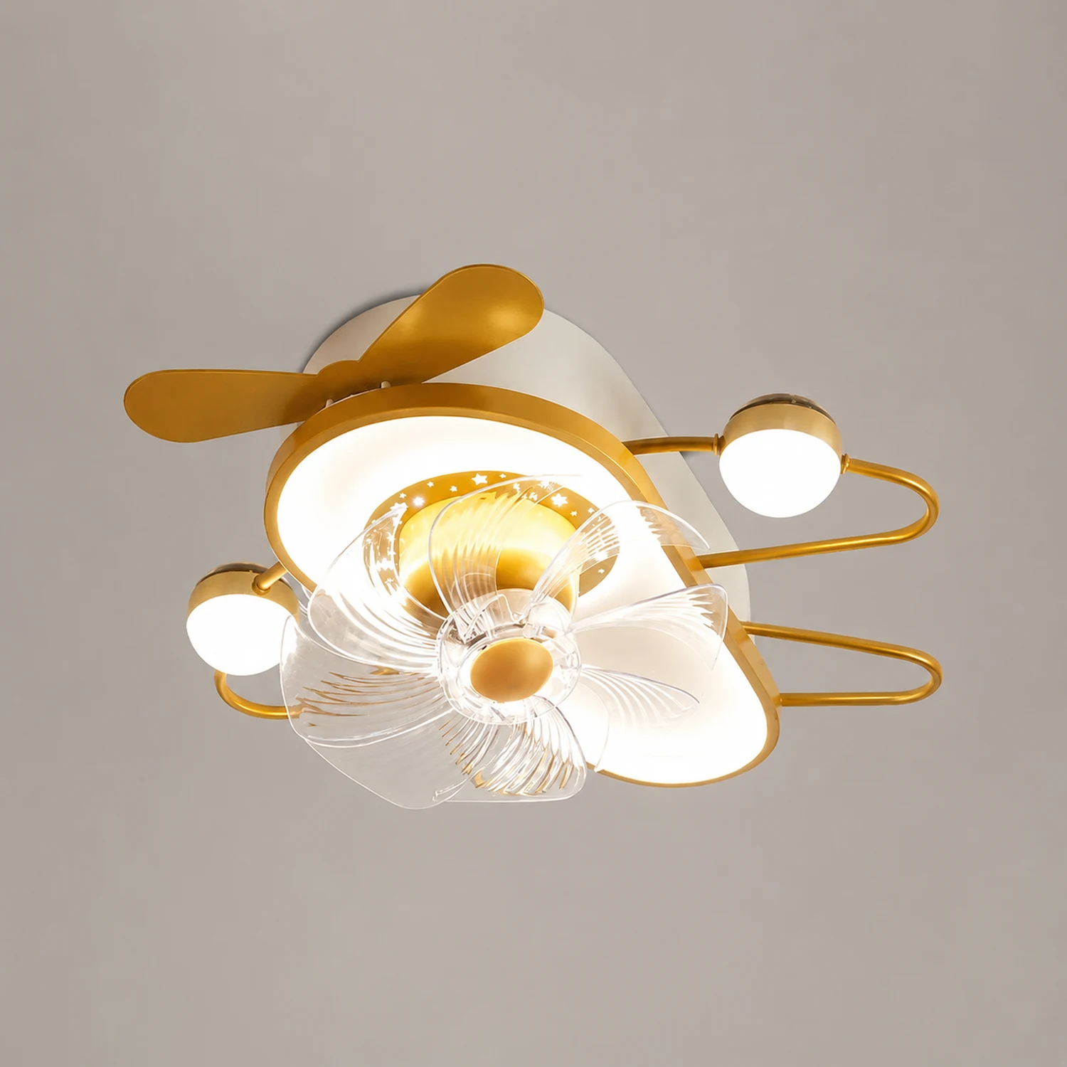 Madina Ceiling Fan with Light, 6 Style, 22"/24" - Lumpaz