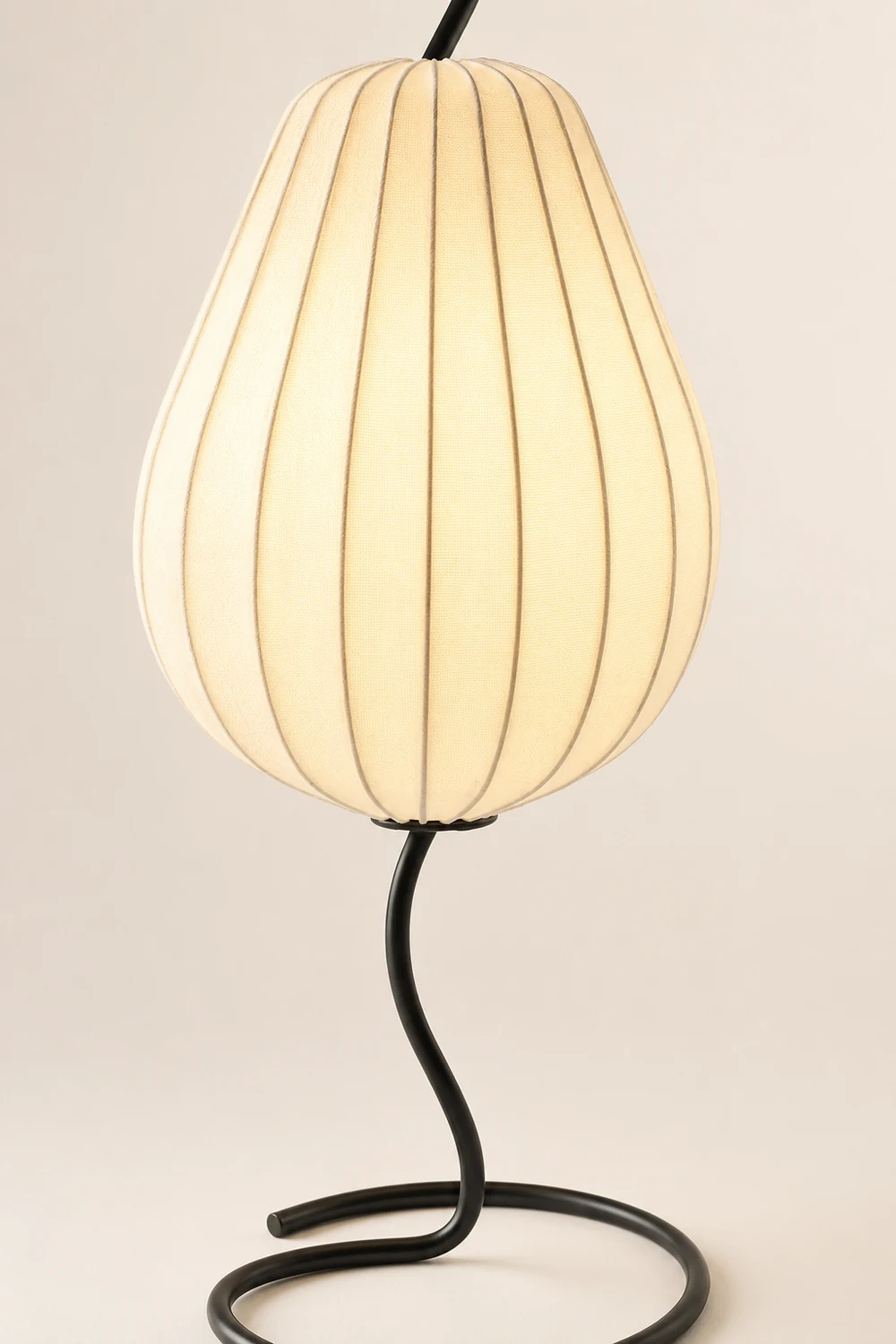Renée Retro Pear Shaped Fabric Meta Floor Lamp - Lumpaz