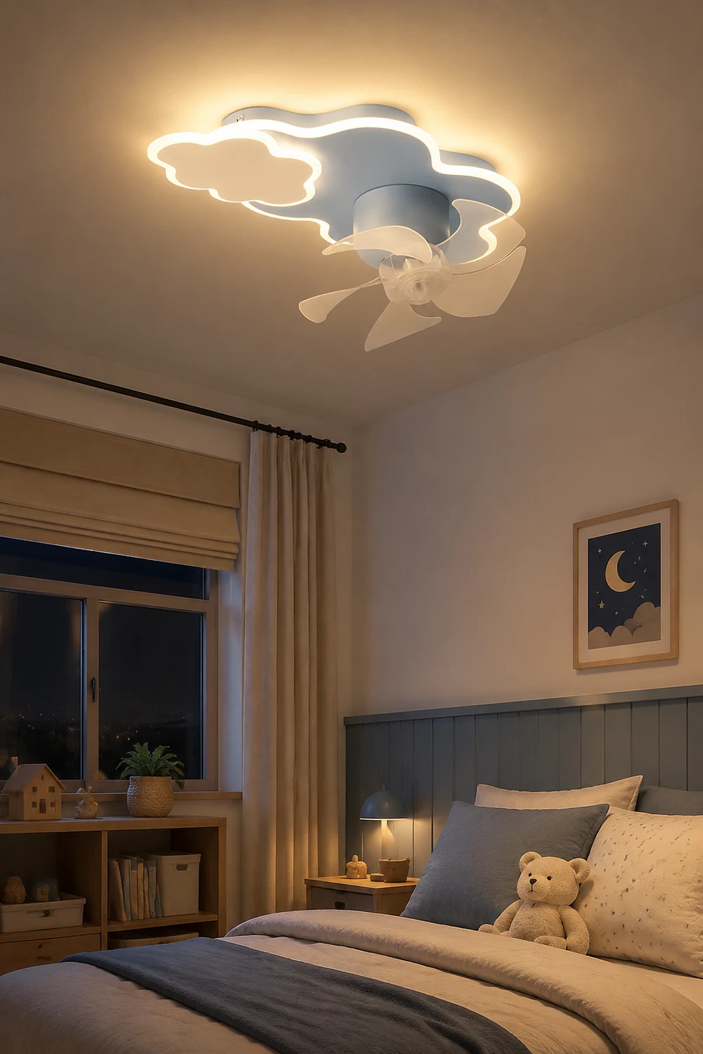 Minori Cloud Ceiling Fan with Light, 3 Color, 23"/21.5'' - Lumpaz