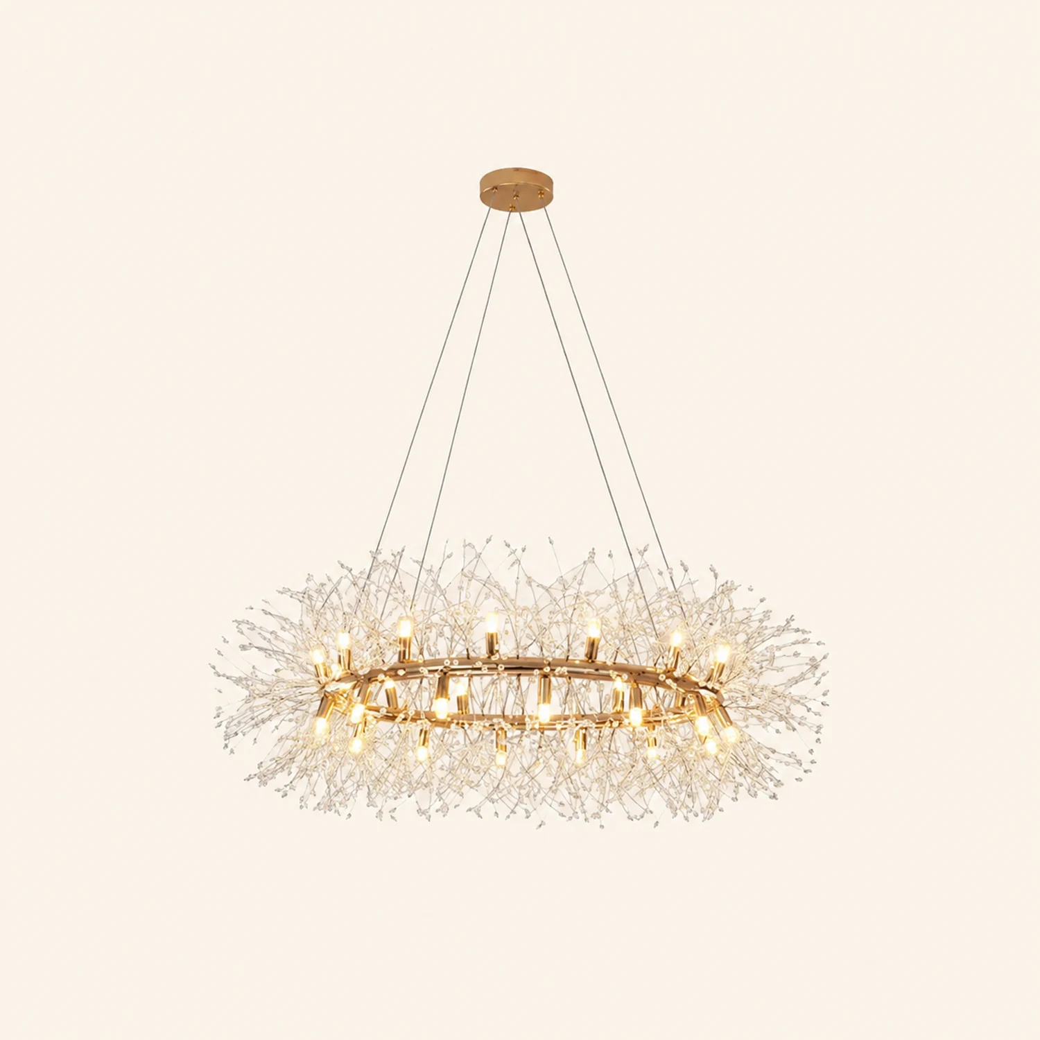 Lili Modern Dandelion LED Pendant Light Gold Metal/Crystal Bedroom/Living Room - Lumpaz