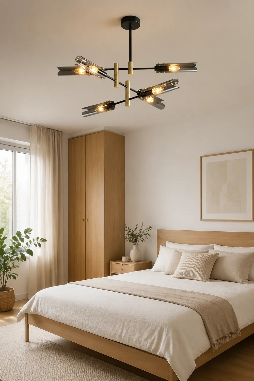Sanna Modern Metal/Glass Semi-Flush Mount Ceiling Light, Gray/Amber - Lumpaz
