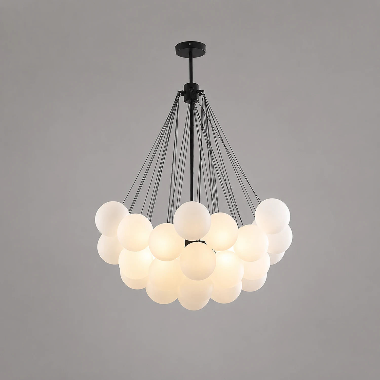 Valentina Glass Globe Pendant Light Bubble, Gold/Black - Lumpaz