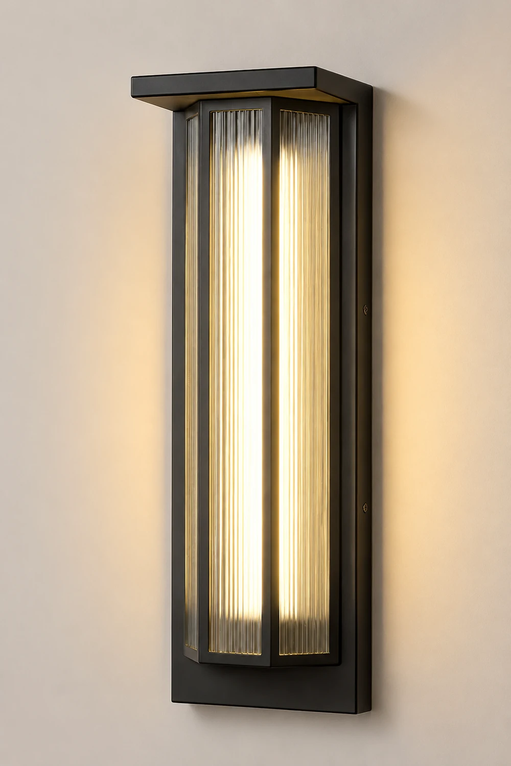 Vintage Rectangular Acrylic LED Outdoor Solar Wall Lights - Lumpaz