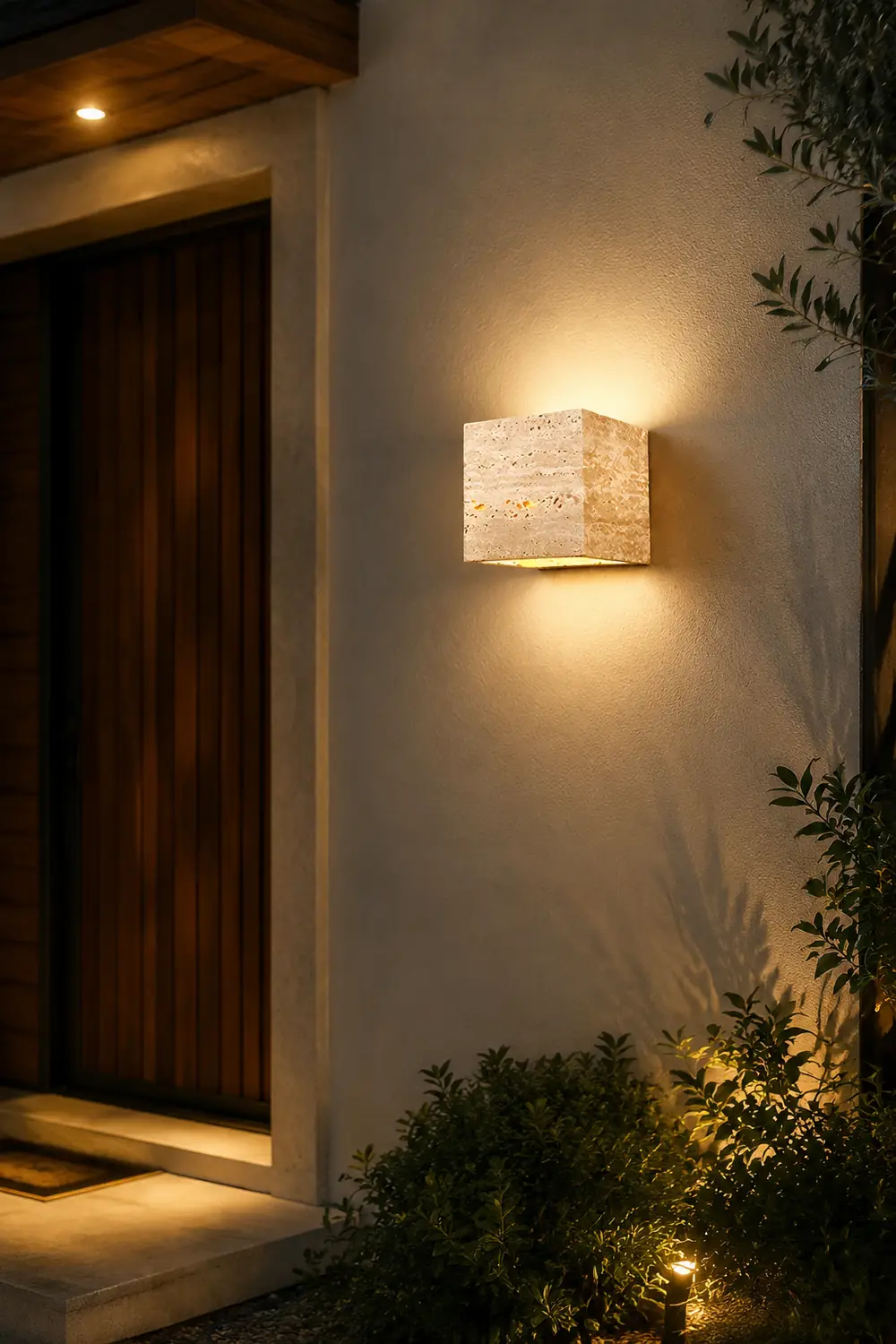 Wabi-Sabi Yellow Travertine LED Wall Sconce - Square/Rectangle - Lumpaz