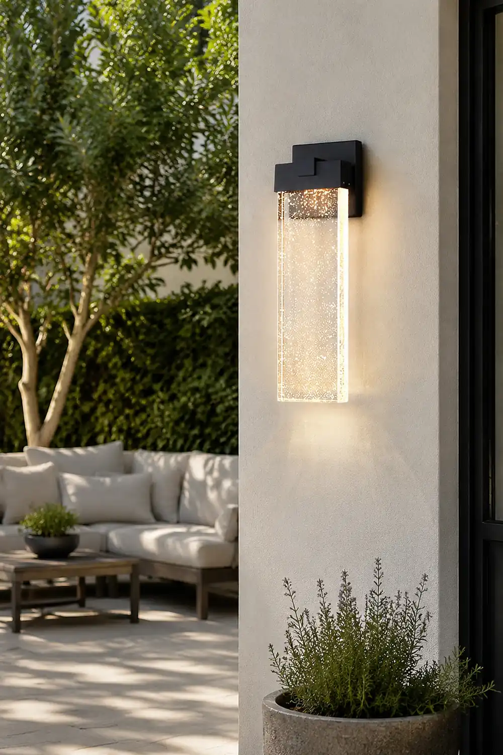 Rectangular Bubble Crystal LED Outdoor Wall Lamp - Lumpaz