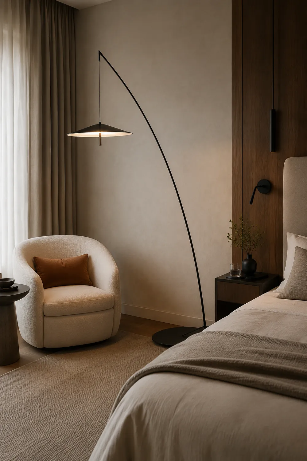 Salgado Frisbee Fishing Rod Floor Lamp, Living Room - Lumpaz